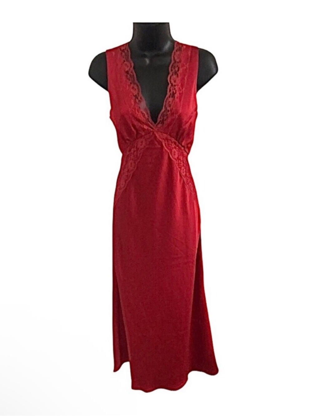 NEW - VIRAL Sincerely Jules Lace Trim Satin Maxi Dress - Picture 2 of 5